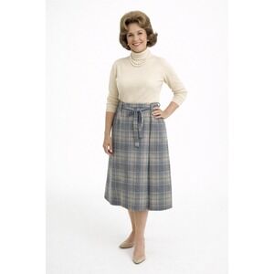 Vintage‎ Talbots Plaid Skirt Women 18 Wool Minimalist Dark Academia Preppy